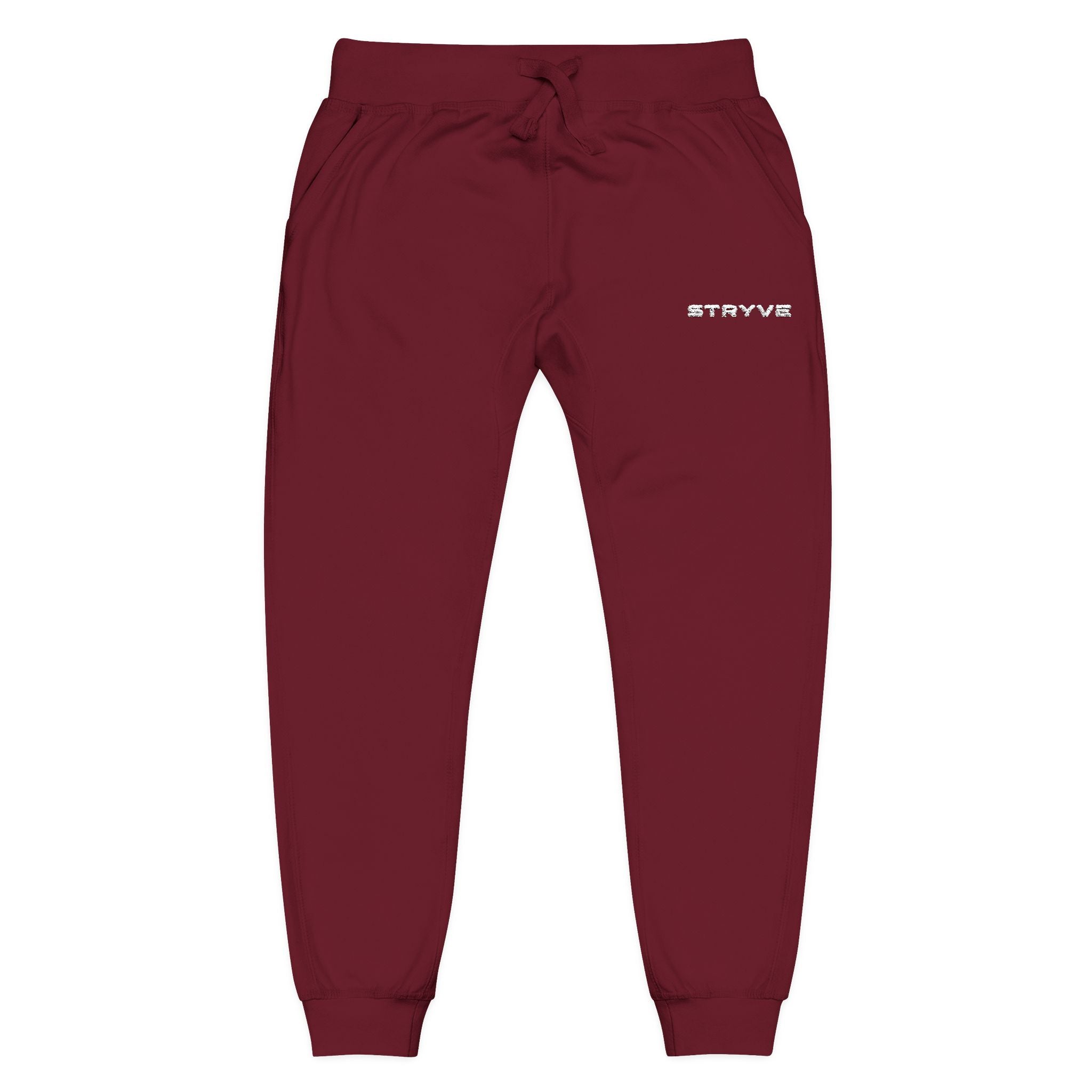 Embroidered Fleece Sweatpants — Minimal White Cozy Joggers
