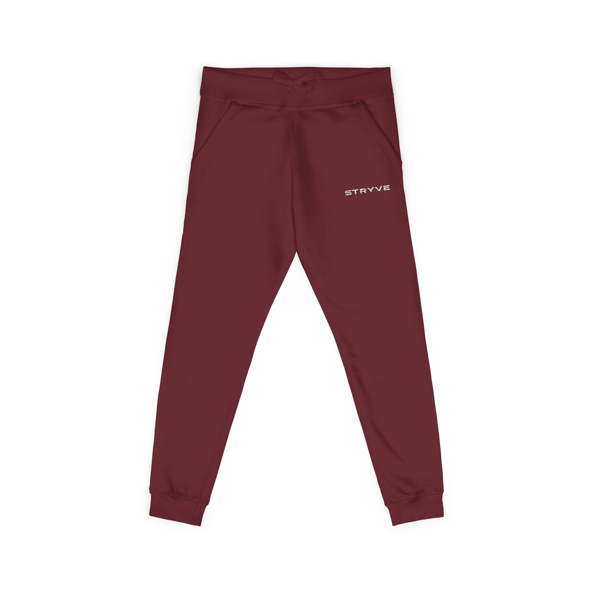 Embroidered Fleece Sweatpants — Minimal White Cozy Joggers