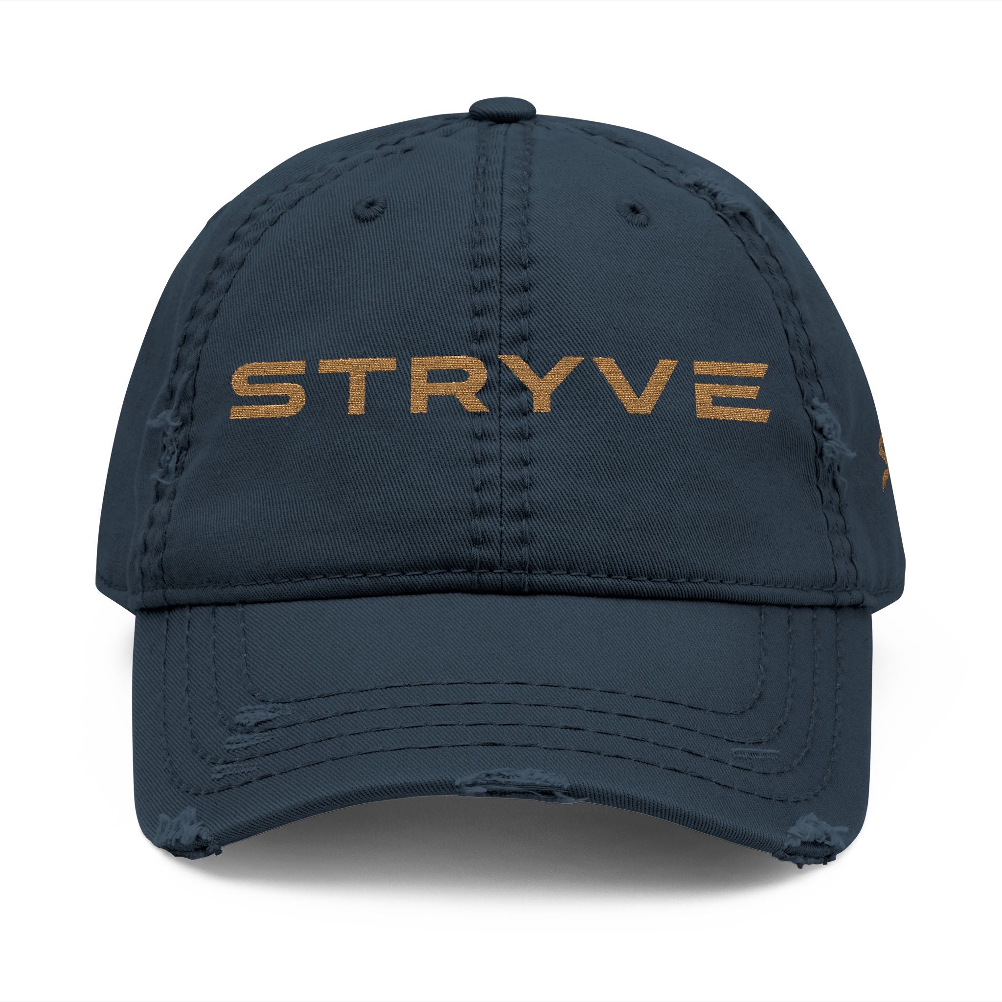 Distressed Embroidered 'STRYVE' Dad Hat — Vintage Washed Baseball Cap