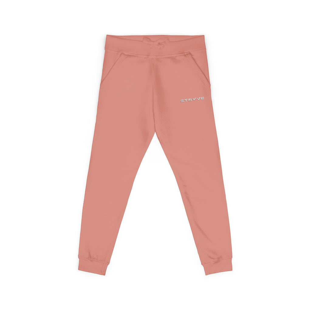Embroidered Fleece Sweatpants — Minimal White Cozy Joggers