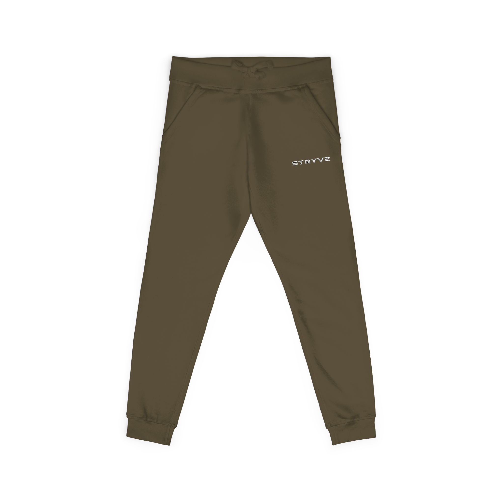 Embroidered Fleece Sweatpants — Minimal White Cozy Joggers