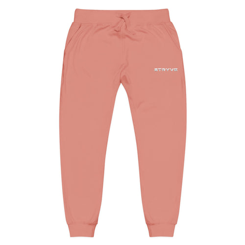 Embroidered Fleece Sweatpants — Minimal White Cozy Joggers