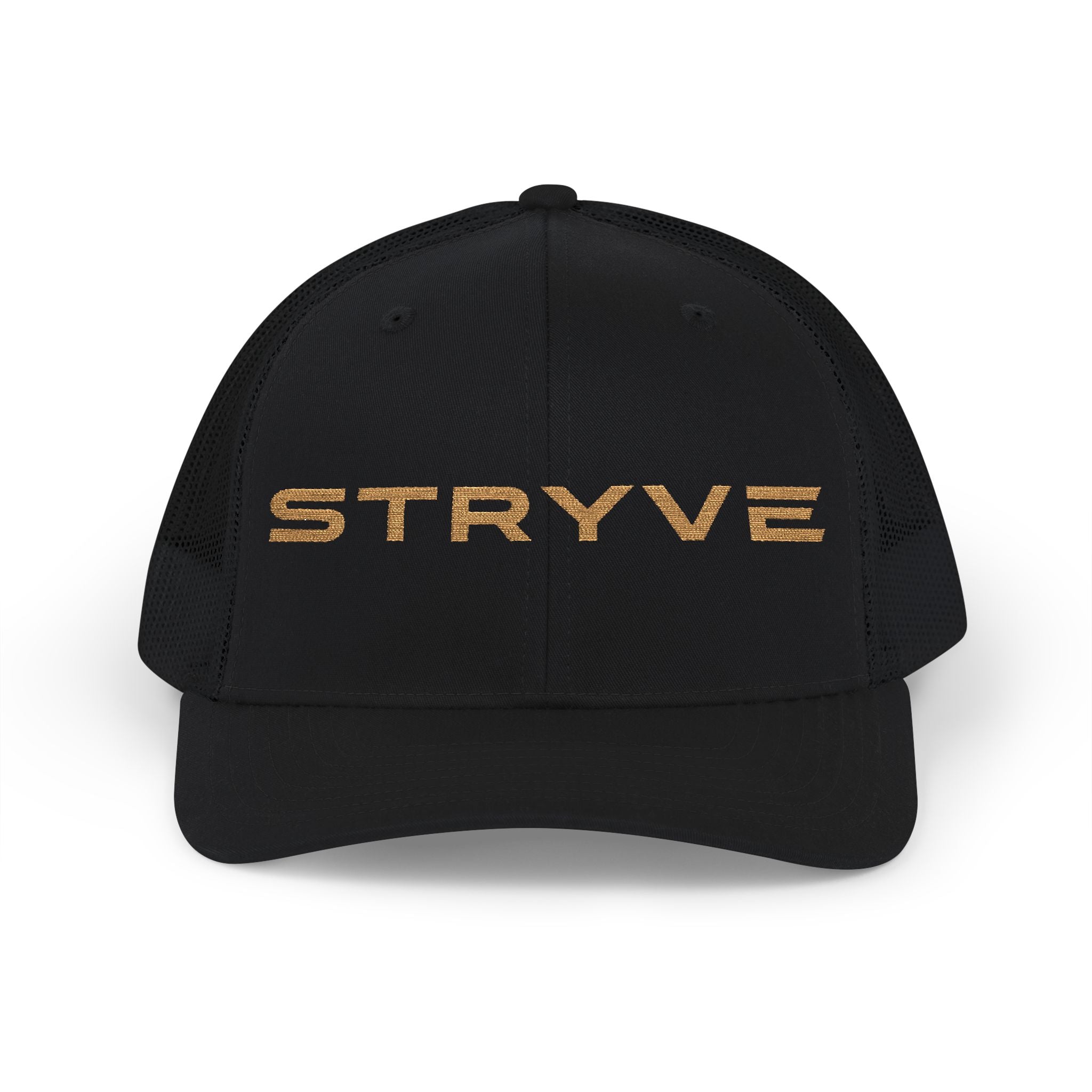 Stryve Gold Logo Snapback Trucker Cap