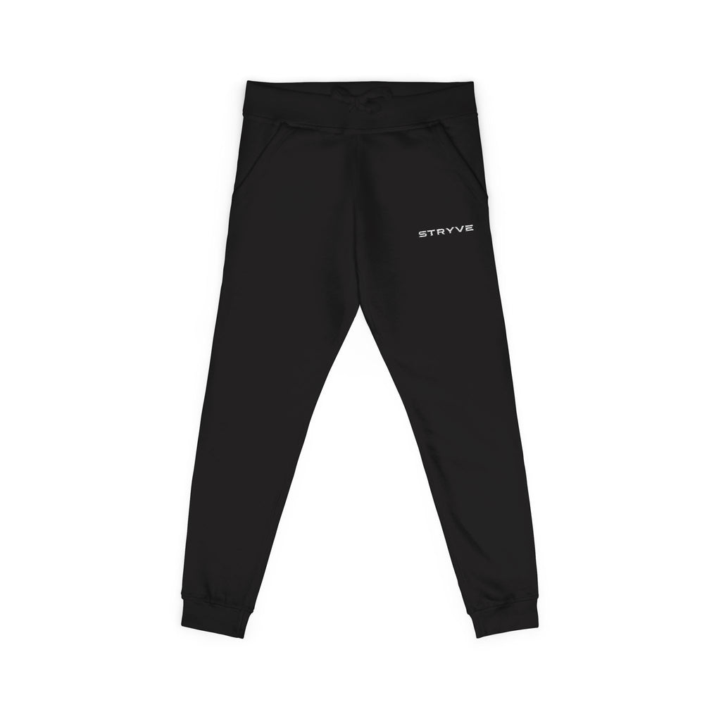 Embroidered Fleece Sweatpants — Minimal White Cozy Joggers