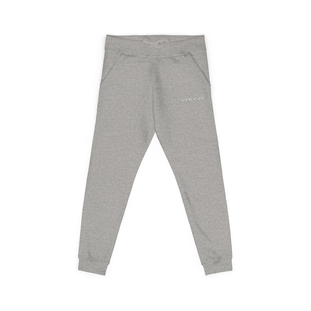 Embroidered Fleece Sweatpants — Minimal White Cozy Joggers
