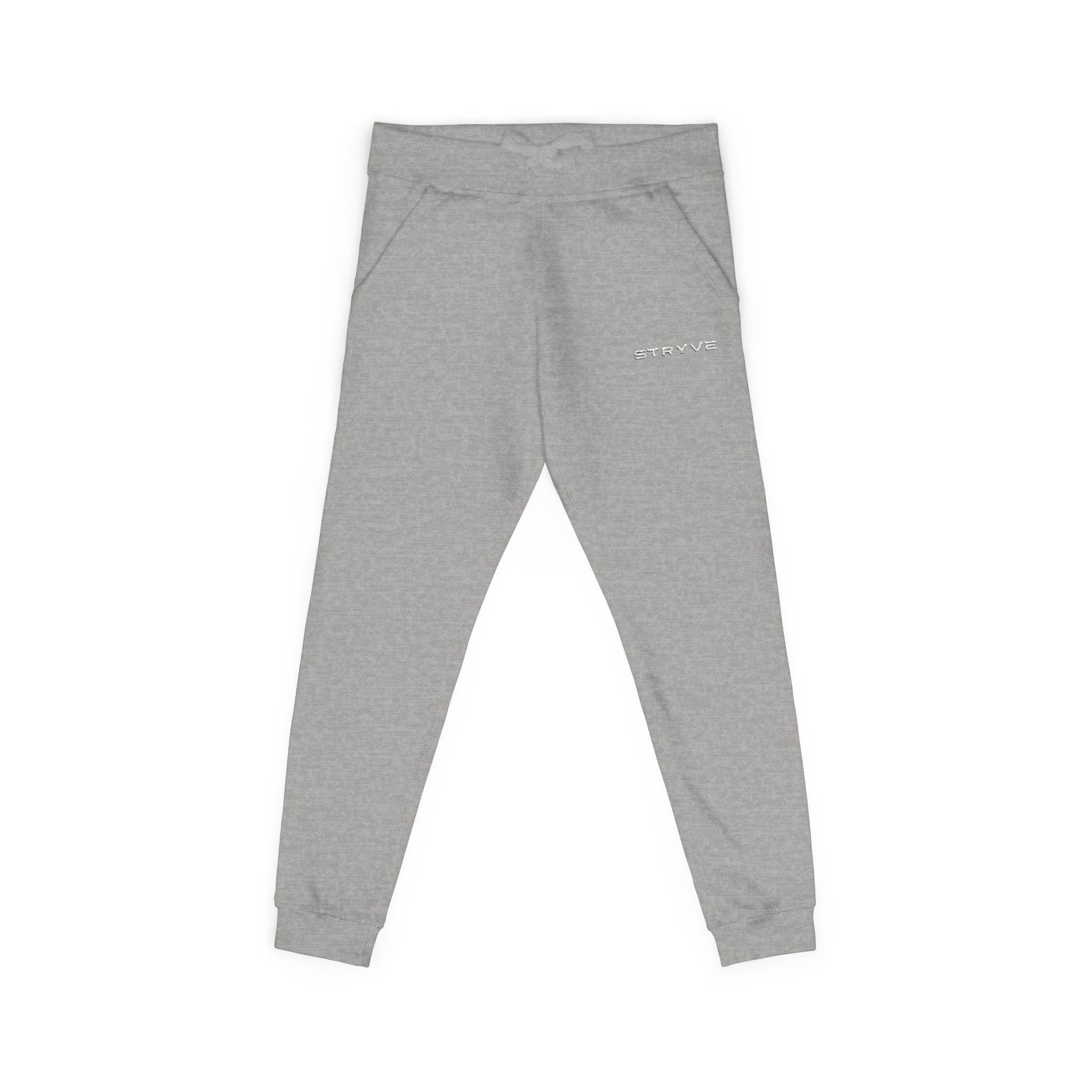 Embroidered Fleece Sweatpants — Minimal White Cozy Joggers