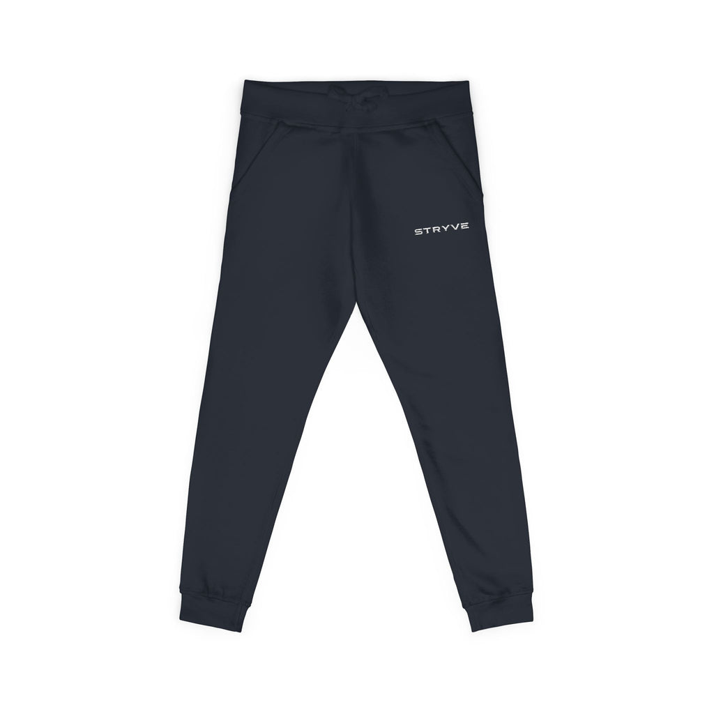 Embroidered Fleece Sweatpants — Minimal White Cozy Joggers