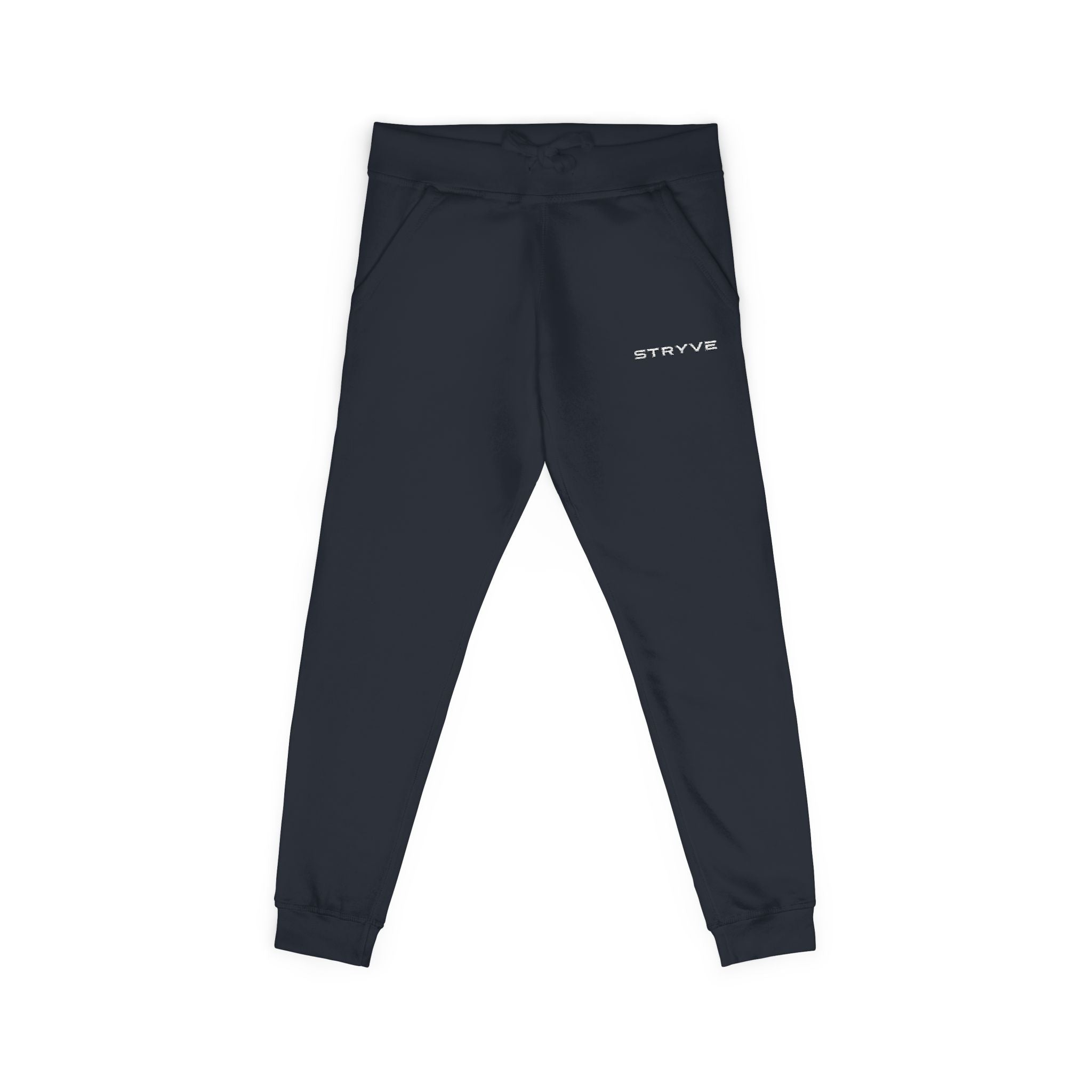 Embroidered Fleece Sweatpants — Minimal White Cozy Joggers