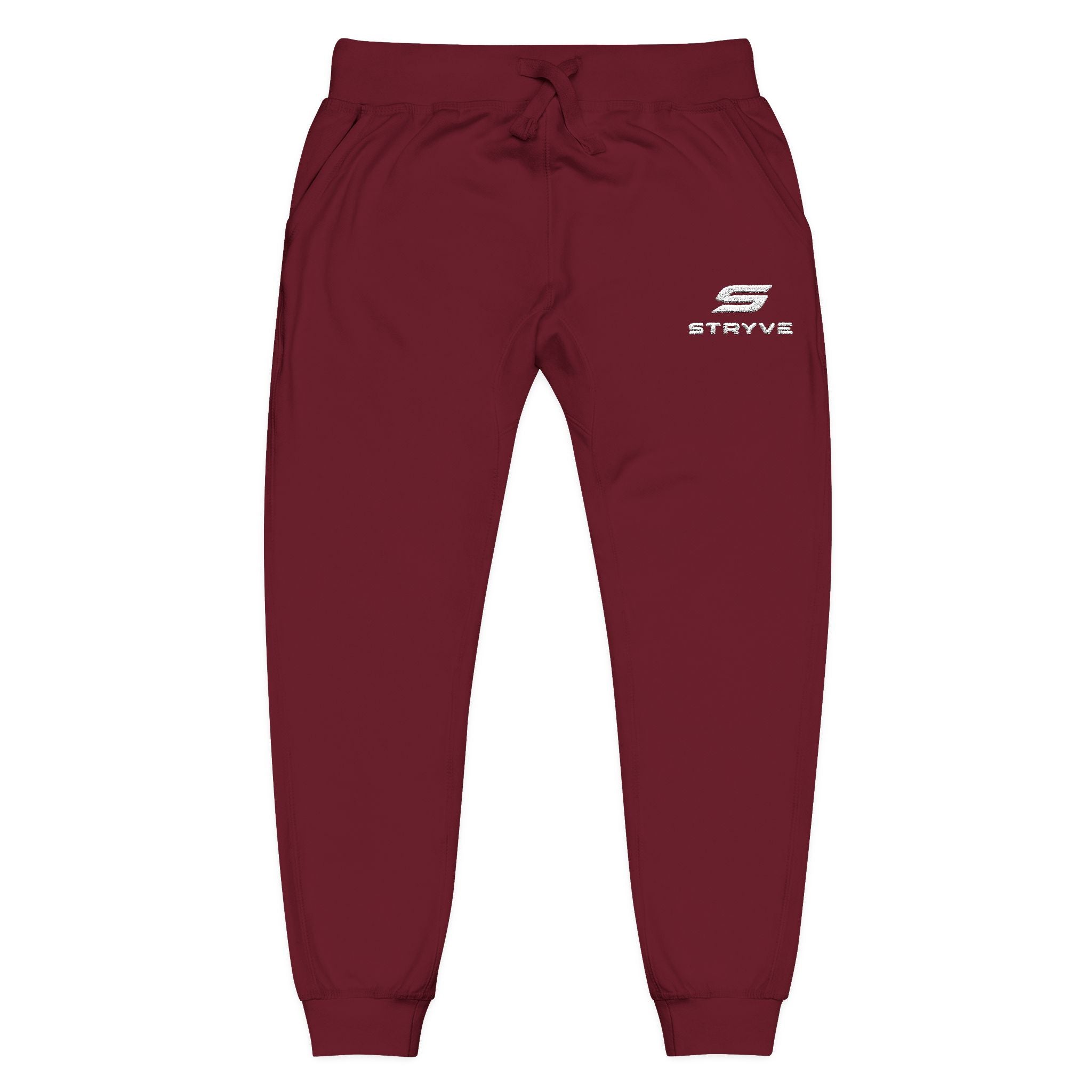 Embroidered Fleece Sweatpants — Minimal White Cozy Joggers