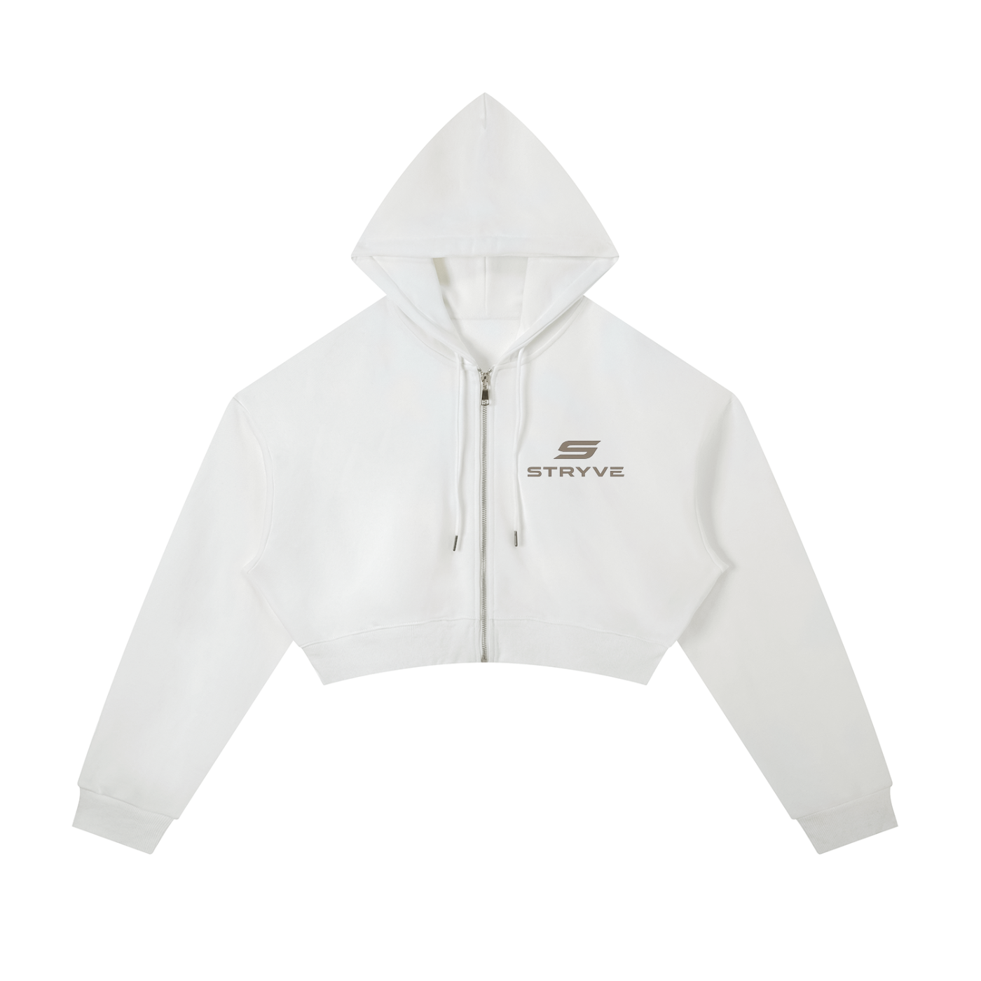 Essential Cropped Zip-Up Hoodie