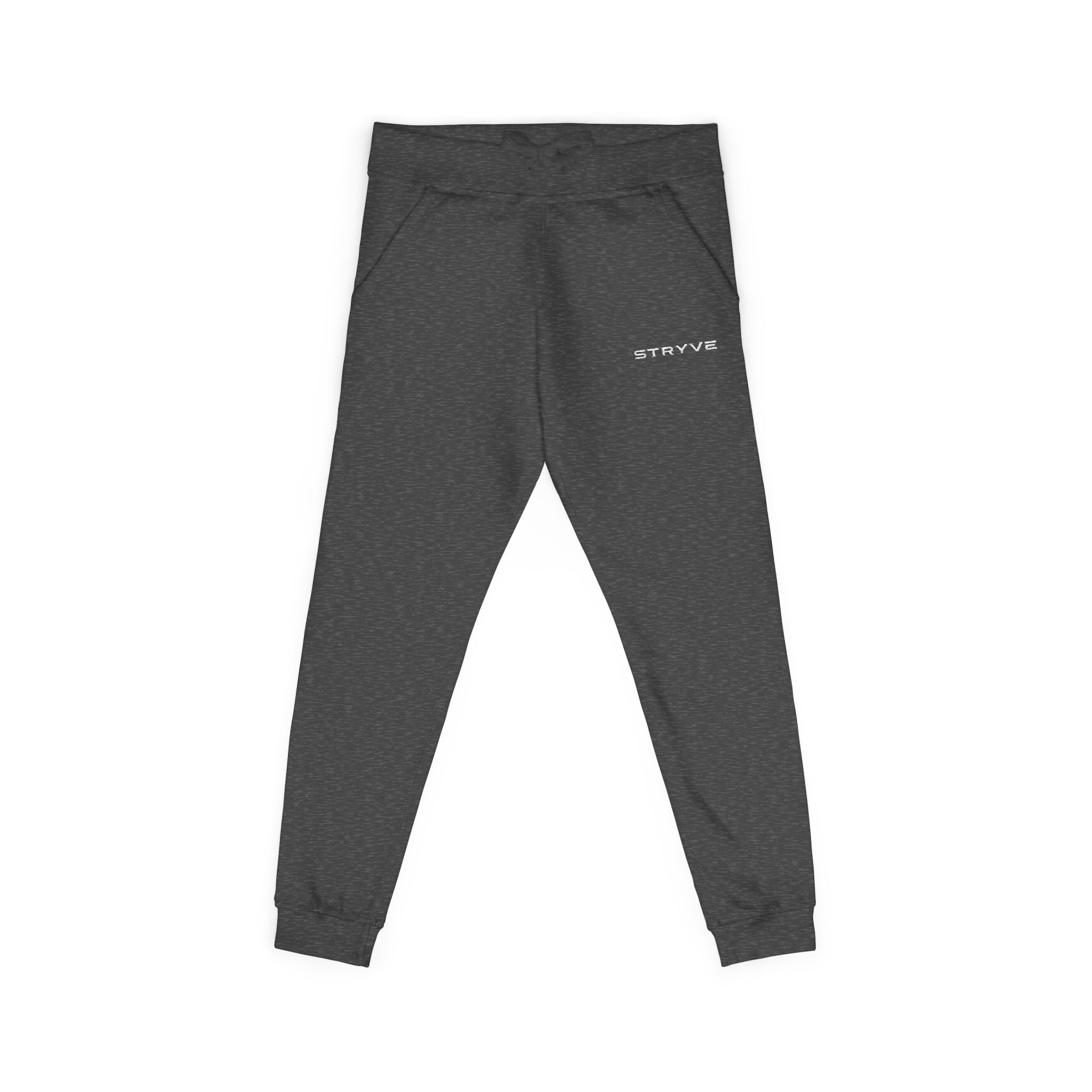 Embroidered Fleece Sweatpants — Minimal White Cozy Joggers