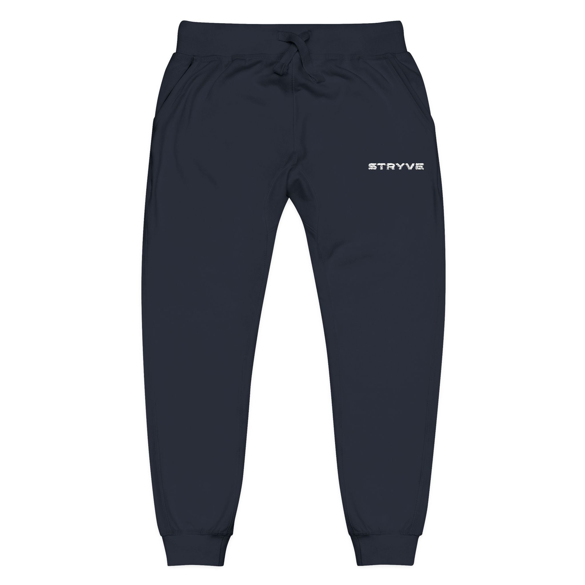 Embroidered Fleece Sweatpants — Minimal White Cozy Joggers