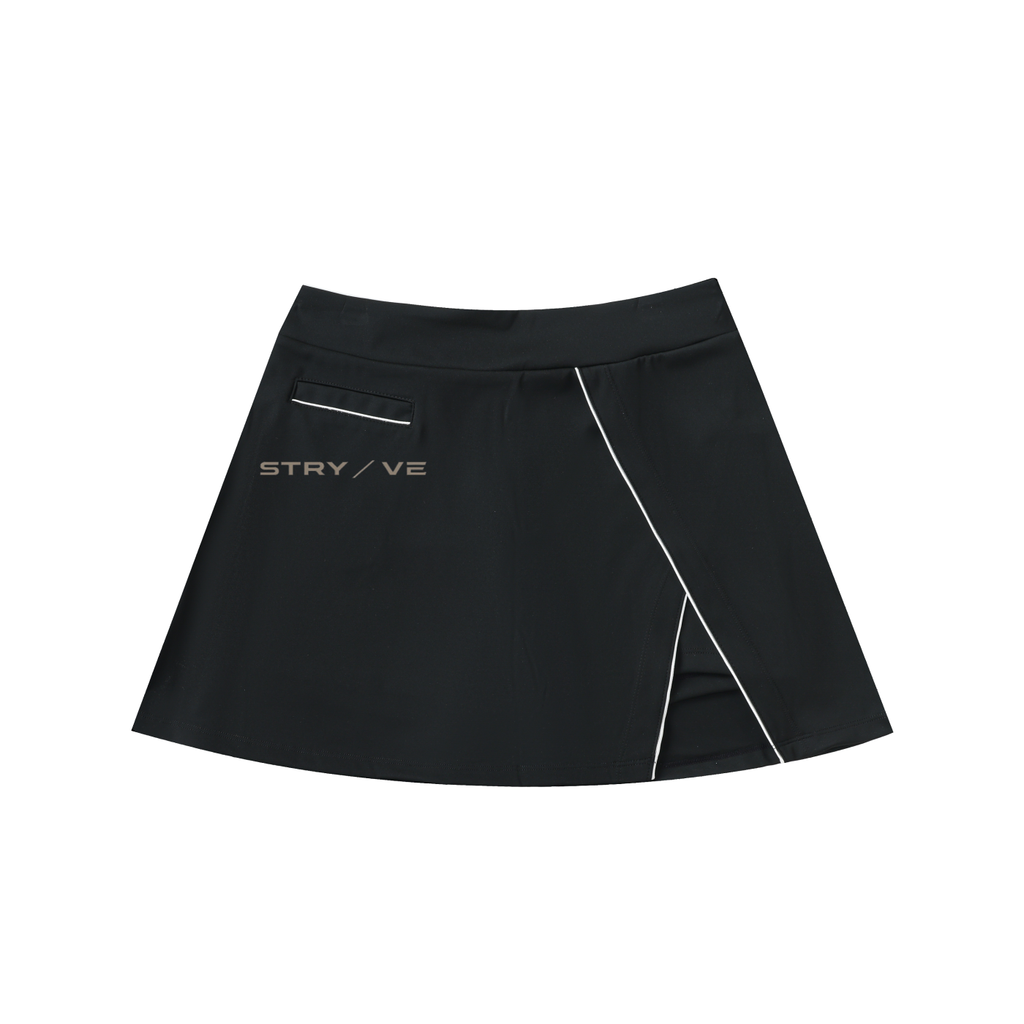 High-Waist Pocketed A-Line Skirt