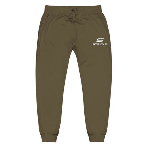 Embroidered Fleece Sweatpants — Minimal White Cozy Joggers