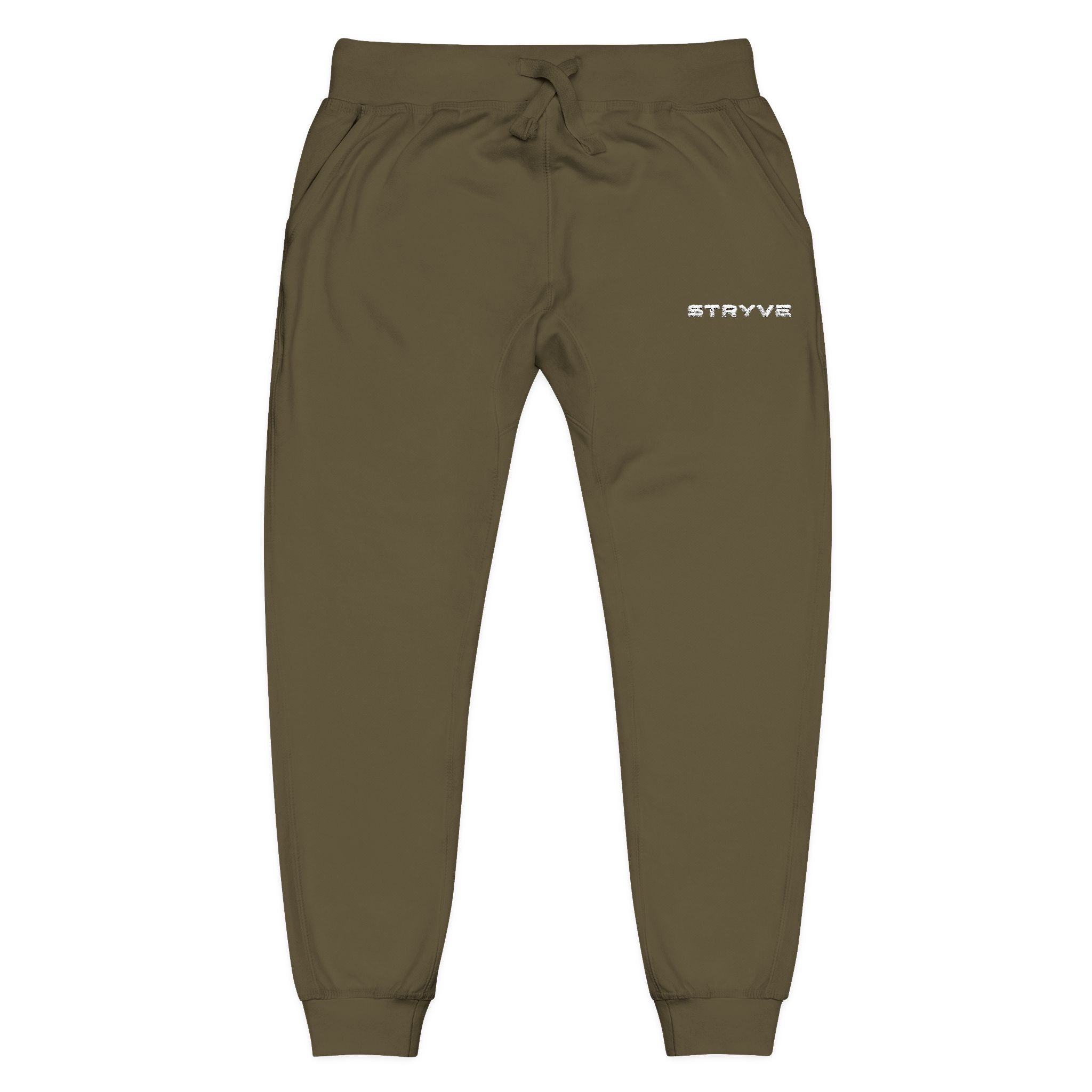 Embroidered Fleece Sweatpants — Minimal White Cozy Joggers