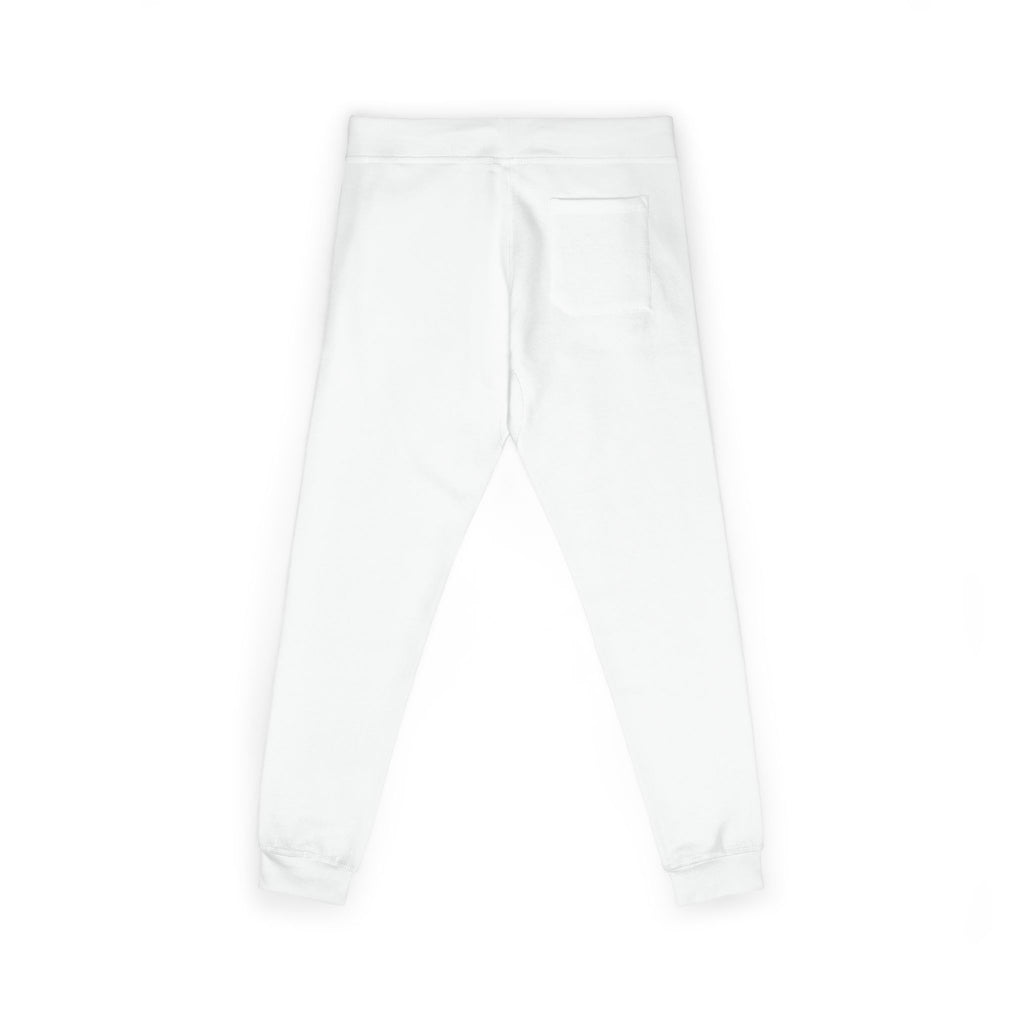 Embroidered Fleece Sweatpants — Minimal White Cozy Joggers