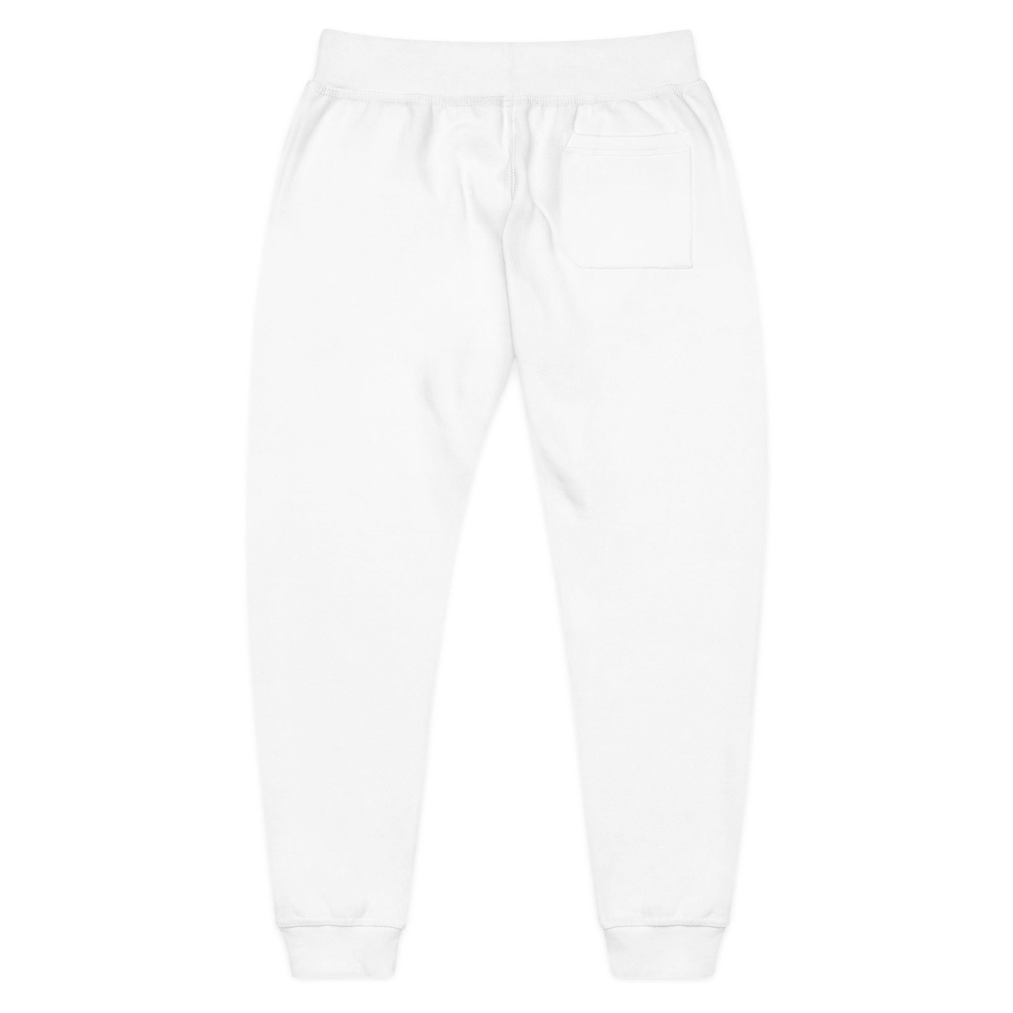 Embroidered Fleece Sweatpants — Minimal White Cozy Joggers